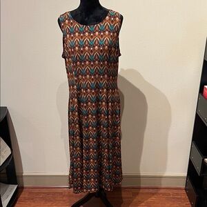 Julian Taylor Multicolor Chevron Maxi Dress